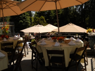 Tables on porch